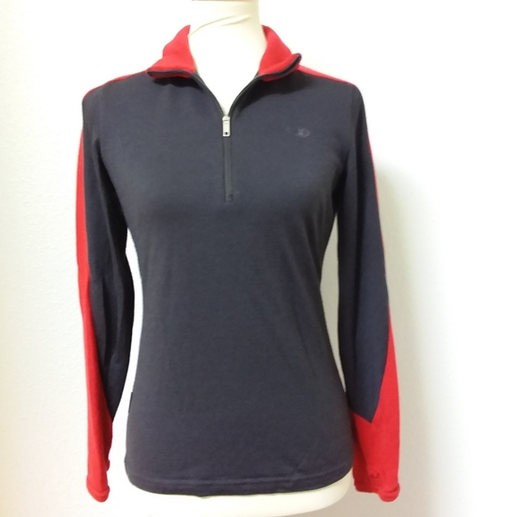 Icebreaker Sweaters - Icebreaker Sport 320 Merino Wool Gray Red Sweater